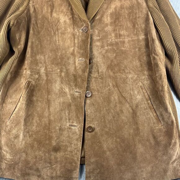 Línea By Louis Dell’Olió 100% Suede Jacket Tan Button Up Size 1X - Picture 2 of 14